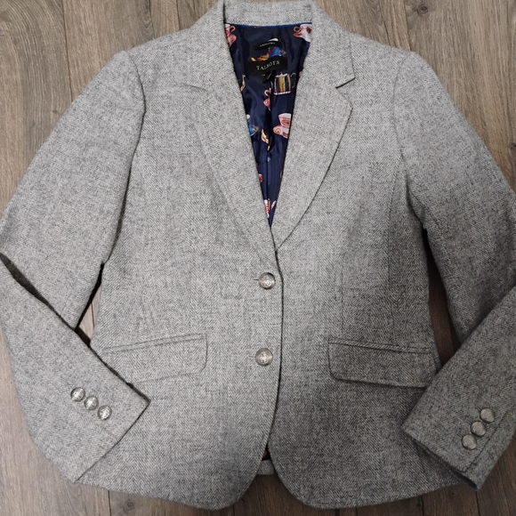 Talbots Aberdeen Wool Blend Herringbone Tweed Blazer 4 - Picture 15 of 16